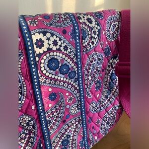 Vera Bradley Magenta and Navy Paisley Tote